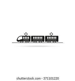 Train or tram flat illustration.