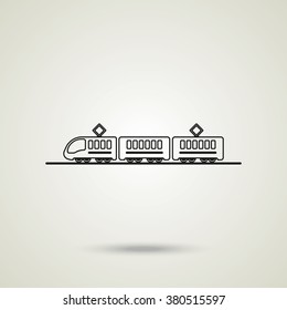Train or tram flat illustration.