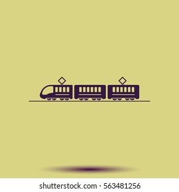 Train or tram flat illustration.