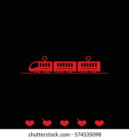 Train or tram flat illustration.