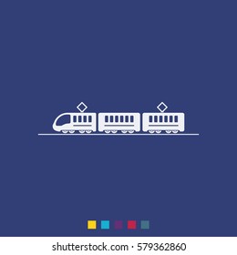 Train or tram flat illustration.