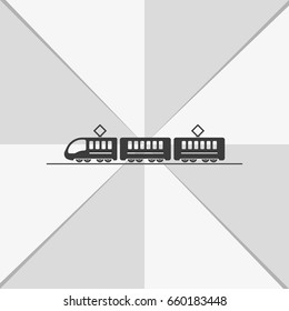 Train or tram flat illustration.