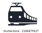 Train and tram railroad central station vector icon