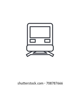 train, tram, rails transport thin line icon. Linear vector illustration. Pictogram isolated on white background
