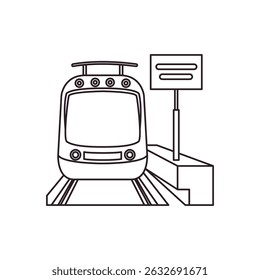 train tram speed station rail vector symbol sign icon illustration vector