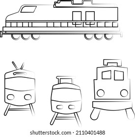 train tram subway metro underground hand drawn icon logo vector on white isolated background