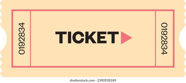 Imagen vectorial del billete de tren o tranvía. 