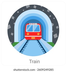 Train and transport icon concept