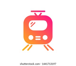 Train transport icon. Public transportation sign. Tram symbol. Classic flat style. Gradient train icon. Vector