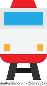 Train Transport Railway Icon Vector Flat Illustration