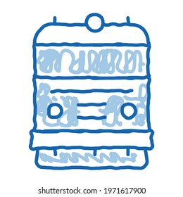 train transport sketch icon vector. Hand drawn blue doodle line art train transport sign. isolated symbol illustration
