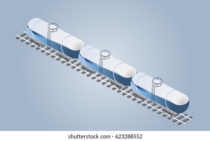 Train transportation, freight cargo wagons. Global train logistics. Transportation of oil, gas, sand. Railway cargo transport.