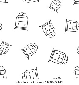 Train transportation icon seamless pattern background. Business concept vector illustration. Train symbol pattern.