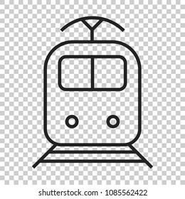 Train transportation icon. Vector illustration on isolated transparent background.  Business concept train pictogram.