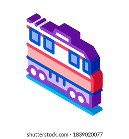 train transportation icon vector. isometric train transportation sign. color isolated symbol illustration
