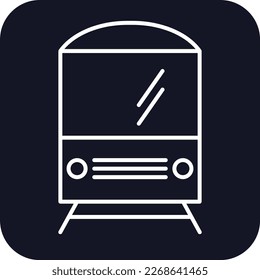 Train Transportation Icons with black filled outline style