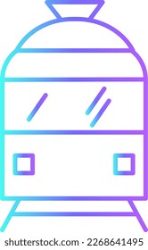 Train Transportation Icons with purple blue outline style