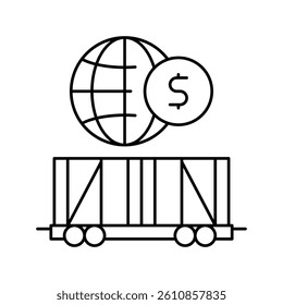 train transportation line icon vector. train transportation sign. isolated contour symbol black illustration