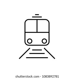 train transportation line vector icon