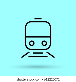 train transportation line vector icon