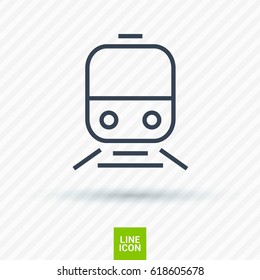 train transportation line vector icon