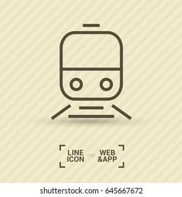 train transportation line vector icon