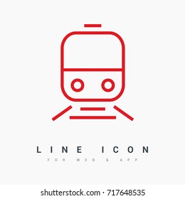 train transportation line vector icon