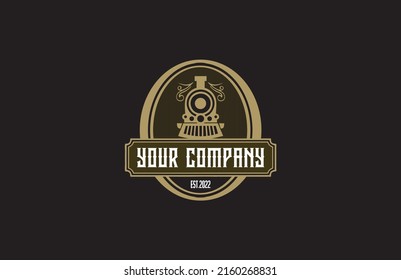 Train Transportation Logo Vintage Concept