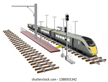Train transportation Railway Station vector
