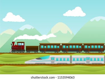 train travel Creative vector illustration