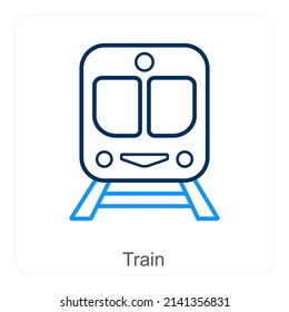 Train And Travel Icon Concept