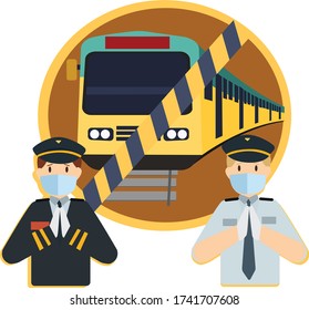 Train travel restriction apologize in pandemic illustration