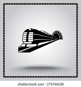 Train travels from tunnel sign icons, vector illustration. Flat design style