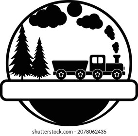 Train with Tree Background, Smoke Train