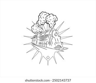 train t-shirt design, wall art, modern art, unique design 