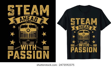 
Train T-Shirt, Train Lovers, Railroad T Shirts, Railroad Shirt, Train Tshirt, Steam Engine
 Gifts for Men, Locomotive Shirt, Railroad Gift, Retro Train Tee, Steam Engine T-Shirt