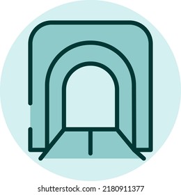 Train tunel, illustration, vector on a white background.