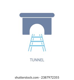 Train tunnel concept line icon. Simple element illustration. Train tunnel concept outline symbol design.