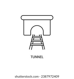 Train tunnel concept line icon. Simple element illustration. Train tunnel concept outline symbol design.