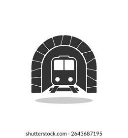 Icono de túnel de tren con sombra