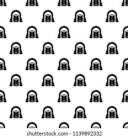 Train in tunnel icon in simple style isolated on white background