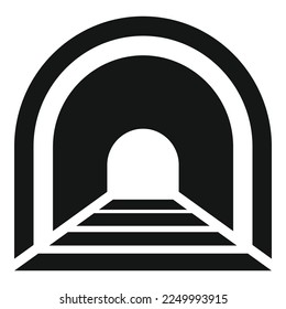 Train tunnel icon simple vector. View entrance. Rail view