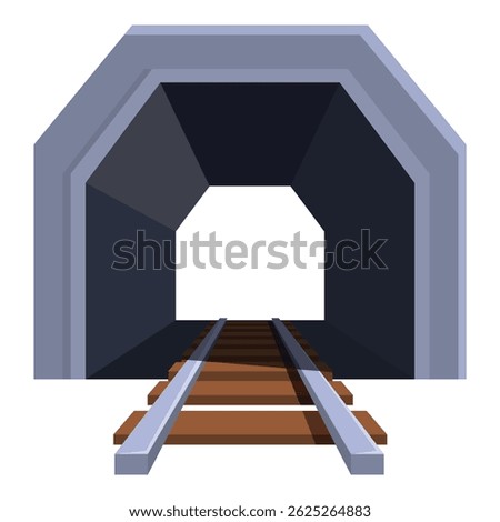 Train tunnel leading to the light at the end, concept of hope and success