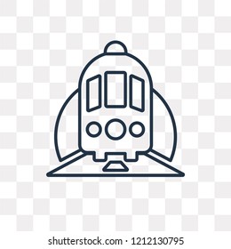 Train in a Tunnel vector outline icon isolated on transparent background, high quality linear Train in a Tunnel transparency concept can be used web and mobile