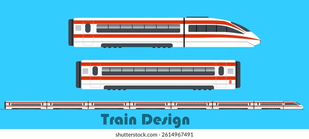 Train Vector Design, Cartoon Bullet Train Design, couches, engine, vector art