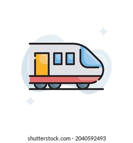 Train vector filled outline icon style illustration. Eps 10 file