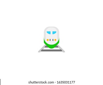 Train vector flat icon. Isolated oncoming railway, railroad train emoji illustration 