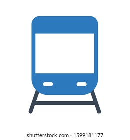 train vector glyph color icon 