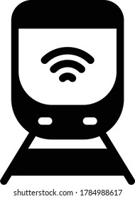 train vector glyph flat icon 