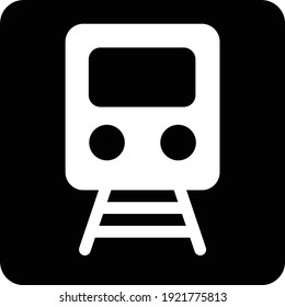 train vector glyph flat icon
